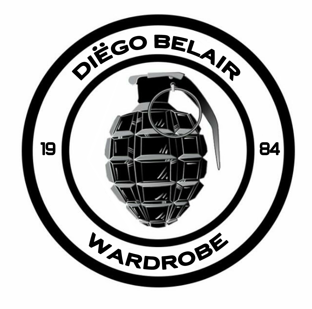 Diego Belair wardrobe logo featuring a grenade design