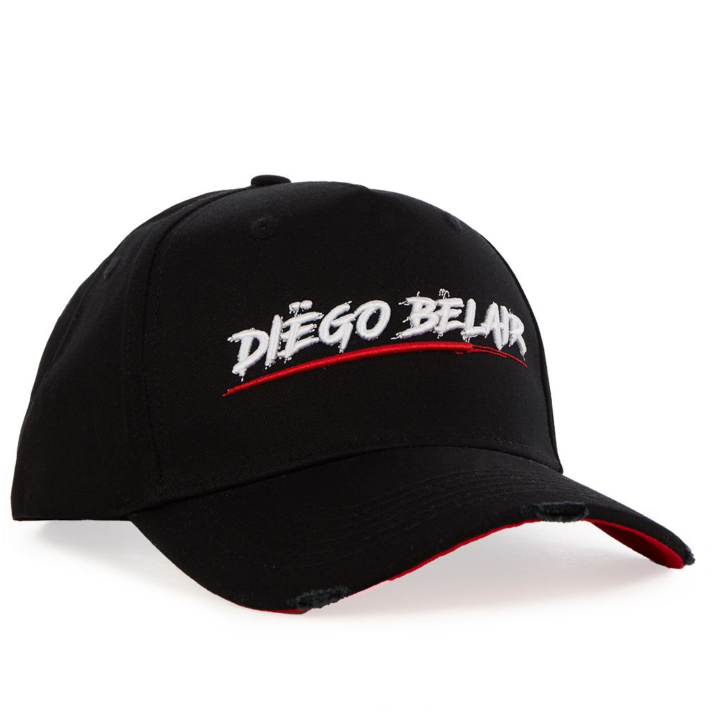 Black Diego Belair cap with white and red logo