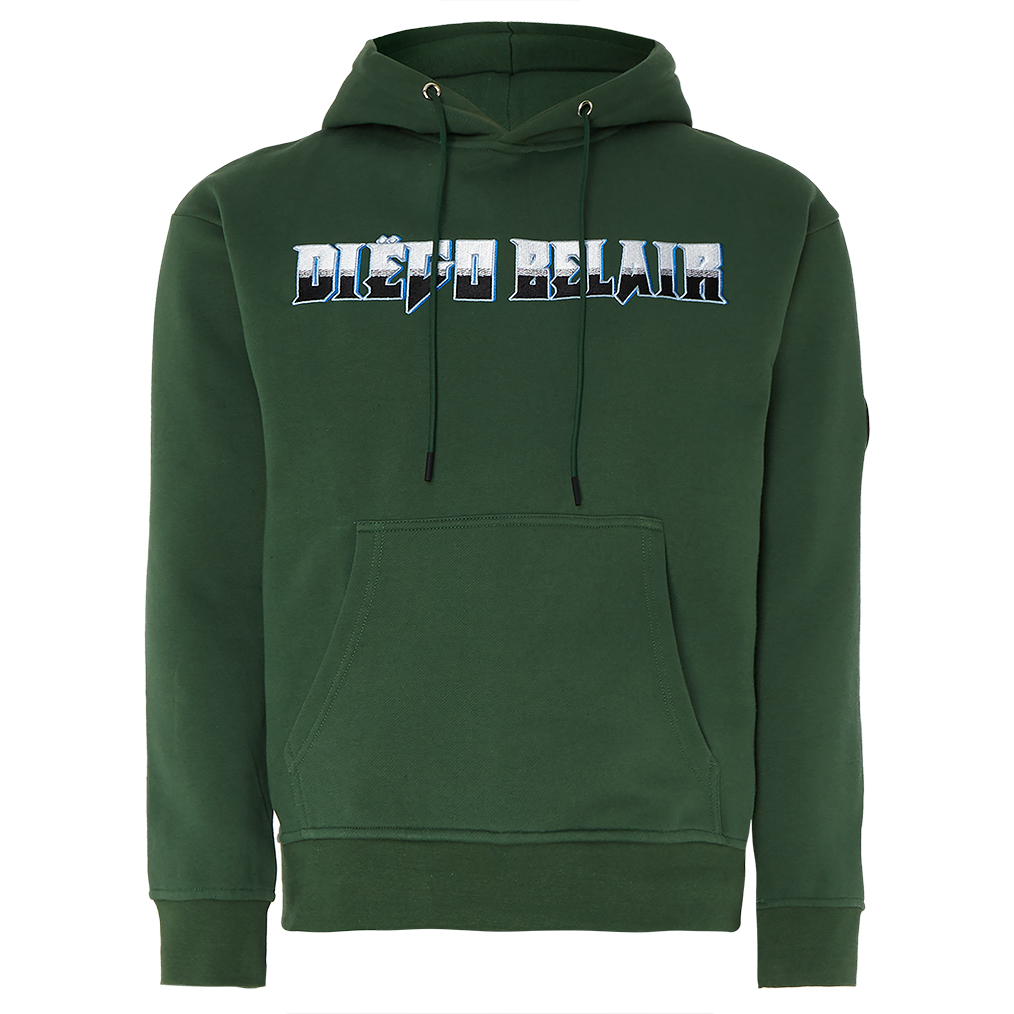 This green Diego Belair hoodie is a standout piece from the collection, featuring multiple logo designs on the back. Made from soft, durable fabric, it offers both comfort and a trendy look. Ideal for casual outings, this hoodie is a perfect blend of style and functionality.